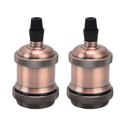 2PCS Vintage Lamp Socket Retro Aluminum Lamp Holder DIY Accessories for E26/27 Vintage BulbsRed Bronze In Australia - Darrahopens