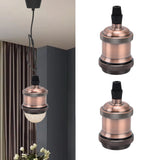 2PCS Vintage Lamp Socket Retro Aluminum Lamp Holder DIY Accessories for E26/27 Vintage BulbsRed Bronze