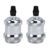 2PCS Vintage Lamp Socket Retro Aluminum Lamp Holder DIY Accessories for E26/27 Vintage BulbsSilver In Australia - Darrahopens