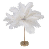 Feather Table Lamp Touch Switch USB Ostrich Feather Lamp 3 Color Dimming Desk Lamp with Gold Metal Base 30pcs Feather In Australia - Darrahopens