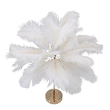 Feather Table Lamp Touch Switch USB Ostrich Feather Lamp 3 Color Dimming Desk Lamp with Gold Metal Base 30pcs Feather In Australia - Darrahopens