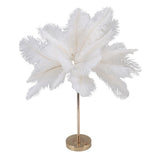 Feather Table Lamp Touch Switch USB Ostrich Feather Lamp 3 Color Dimming Desk Lamp with Gold Metal Base 30pcs Feather In Australia - Darrahopens