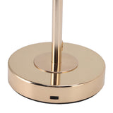 Feather Table Lamp Touch Switch USB Ostrich Feather Lamp 3 Color Dimming Desk Lamp with Gold Metal Base 30pcs Feather