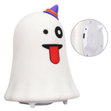 LED Cute Night Lamp Ghost Shaped 7 Colors Light USB Charging Silicone and ABS Bed Light for Kids Bedroom Halloween