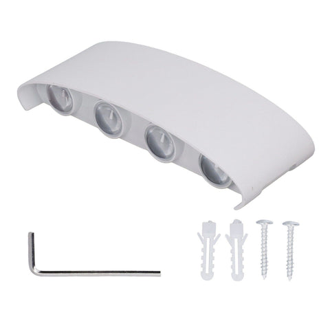 LED Wall Lamp Decorative White Housing White Lighting Indoor Wall Light for Hotel Garden Bedroom 90‑265V 8W In Australia - Darrahopens