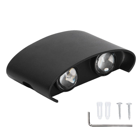 LED Wall Lamp Waterproof Modern Sconce Light Indoor Outdoor Decoration 90‑265V 4W Black Shell Warm Light In Australia - Darrahopens