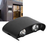 LED Wall Lamp Waterproof Modern Sconce Light Indoor Outdoor Decoration 90‑265V 4W Black Shell Warm Light