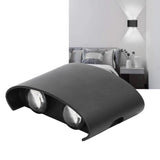 LED Wall Lamp Waterproof Modern Sconce Light Indoor Outdoor Decoration 90‑265V 4W Black Shell Warm Light