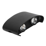 LED Wall Lamp Waterproof Modern Sconce Light Indoor Outdoor Decoration 90‑265V 4W Black Shell White Light