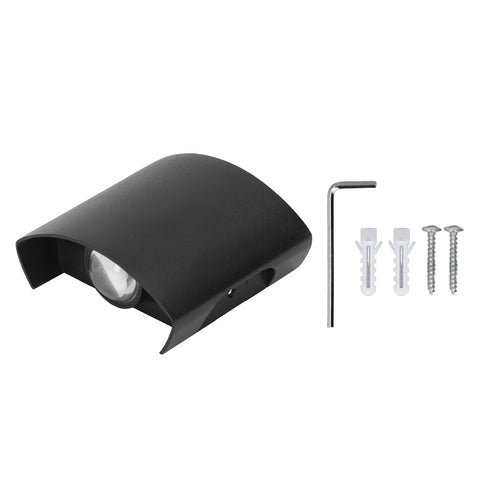 LED Wall Light Waterproof Decorative Aluminum Alloy Black Wall Sconce Lamp for Outdoor 110‑265V White Light In Australia - Darrahopens