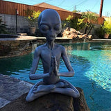 Garden Art Sculpture Meditating Statue Extraterrestrial Figurines for Indoor Outdoor Home Office Garden Lawn Decor In Australia - Darrahopens