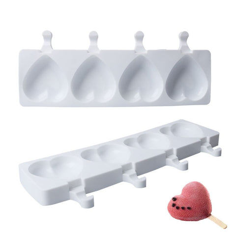 4 Cavities Ice Cream Mold Silicone Popsicle Mold Homemade Heart Shaped Paw Ice Cream Mold for DIY Popsicle Cake Jelly In Australia - Darrahopens