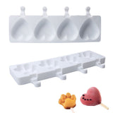 4 Cavities Ice Cream Mold Silicone Popsicle Mold Homemade Heart Shaped Paw Ice Cream Mold for DIY Popsicle Cake Jelly In Australia - Darrahopens