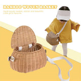 Kids Backpacks Portable Hand Woven Basket Handmade Woven Bike Basket Great for Camping Photography Posing Traveling