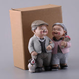 Elderly Couple Resin Statue Romantic Elderly Craft Adornment Home Decor Happy Couple Figurine for DIY Decoration In Australia - Darrahopens
