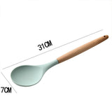 Cooking Scooping Spoon Wooden Handle Baking Utensils Durable Sturdy Silicone Cooking Utensils In Australia - Darrahopens