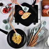Cooking Scooping Spoon Wooden Handle Baking Utensils Durable Sturdy Silicone Cooking Utensils In Australia - Darrahopens