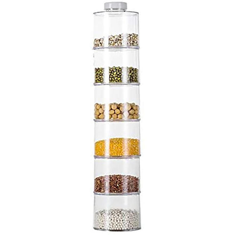 6PCS Spice Storage Boxes Stackable Spice Tower Racks Transparent Seasoning Cans Kitchen Tools In Australia - Darrahopens