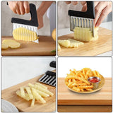 Chips Wave Cutter Stainless Steel Potato Cutter Fruit Vegetable Salad Cutter Tool for Vegetables Potatoes Onions In Australia - Darrahopens