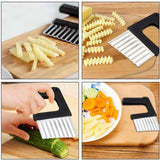 Chips Wave Cutter Stainless Steel Potato Cutter Fruit Vegetable Salad Cutter Tool for Vegetables Potatoes Onions In Australia - Darrahopens