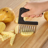 Chips Wave Cutter Stainless Steel Potato Cutter Fruit Vegetable Salad Cutter Tool for Vegetables Potatoes Onions