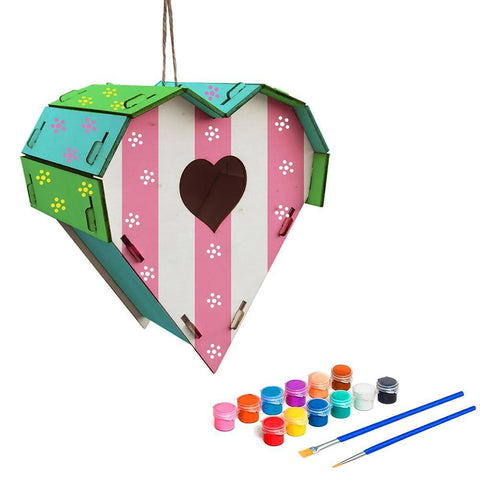 Wood Birds Nest Box DIY Nest Box Bird House Kit Painting Bird House Art Craft for Children In Australia - Darrahopens
