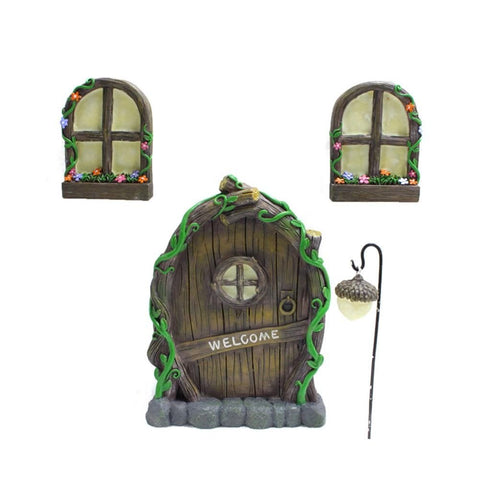 Miniature Fairy Tree Decorations Fairy Door And Window Set Luminous Door And Window Ornaments In Australia - Darrahopens