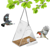 Bird Feeder Clear Acrylic Hanging Wild Bird Feeder Seed Tray for Indoor and Outdoor Garden In Australia - Darrahopens