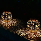 Outdoor Solar Garden Light Hollowed Out Shadow Lantern Hanging Solar Powered Lamp Garden Landscape Solar Lamp