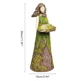 Fairy Garden Statue with Bird Feeder Lawn Resin Ornaments Garden Art Sculptures for Outdoor Decorations In Australia - Darrahopens