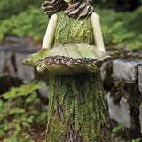 Fairy Garden Statue with Bird Feeder Lawn Resin Ornaments Garden Art Sculptures for Outdoor Decorations In Australia - Darrahopens