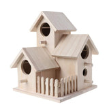 Wooden Bird House Fence Birdhouse Hanging Decoration Practical Bird Nest Wooden Box