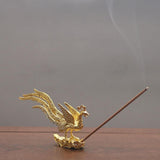Antique Gold Phoenix Incense Incense Stick Holder Zinc Alloy Aromatherapy Furnace Home Decor