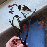 Metal Bird Ornaments Bird Silhouette Garden Art for Home Garden Yard Decoration