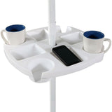 Outdoor Beach Umbrella Table with 4 Cup Holders and 4 Snack Compartments Plastic Tray for Garden Beach Patio Umbrellas In Australia - Darrahopens