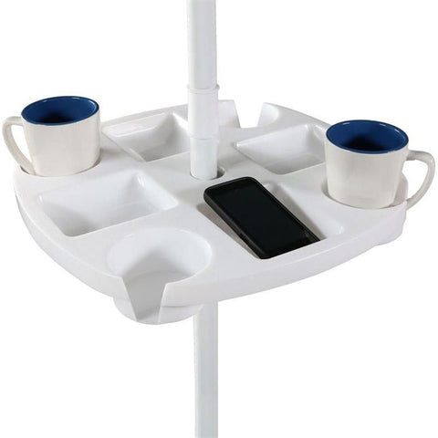 Outdoor Beach Umbrella Table with 4 Cup Holders and 4 Snack Compartments Plastic Tray for Garden Beach Patio Umbrellas In Australia - Darrahopens