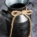Metal Flower Pot Retro Pattern Sturdy Metal Light Durable Tall Flower Vase for Home