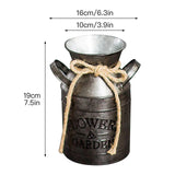 Metal Flower Pot Retro Pattern Sturdy Metal Light Durable Tall Flower Vase for Home