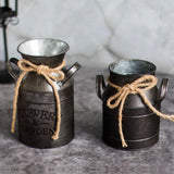 Metal Flower Pot Retro Pattern Sturdy Metal Light Durable Tall Flower Vase for Home