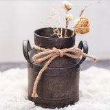 Metal Flower Pot Retro Pattern Sturdy Metal Light Durable Tall Flower Vase for Home