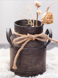 Metal Flower Pot Retro Pattern Sturdy Metal Light Durable Tall Flower Vase for Home