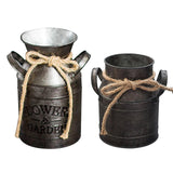 Metal Flower Pot Retro Pattern Sturdy Metal Light Durable Tall Flower Vase for Home