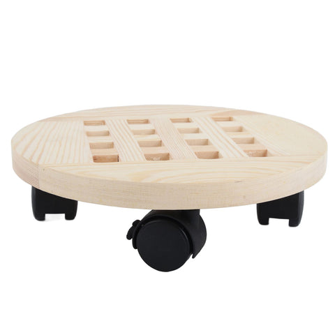 Wooden Mobile Flower Tray with 6 Wheels 360 Degree Rotating Rolling Plant Stand for Home In Australia - Darrahopens
