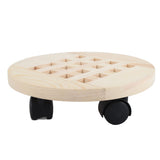 Wooden Mobile Flower Tray with 6 Wheels 360 Degree Rotating Rolling Plant Stand for Home In Australia - Darrahopens