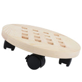 Wooden Mobile Flower Tray with 6 Wheels 360 Degree Rotating Rolling Plant Stand for Home In Australia - Darrahopens