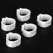 001-100 Numbered Bird Foot Ring Reusable Pigeons Identify Clip Poultry AccessoryWhite
