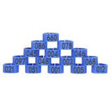 100Pcs Bird Foot Rings Bands 10mm 001-100 Numbered Pigeons Identify Clip Poultry SupplyBlue