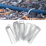 50Pcs Garden Stakes Ground Staple Spikes U shaped Fixer Weed Barrier Fabric Landscape Lawn