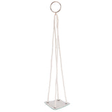 Planter Holder Flowerpot Hanging Rack Hanger with PU Leather Base Cotton Rope for GardeningGreen 10cm In Australia - Darrahopens