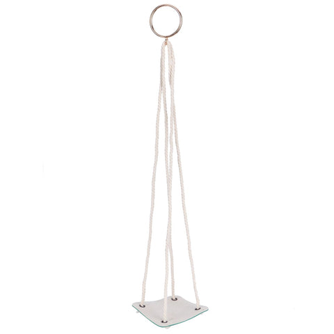 Planter Holder Flowerpot Hanging Rack Hanger with PU Leather Base Cotton Rope for GardeningGreen 10cm In Australia - Darrahopens